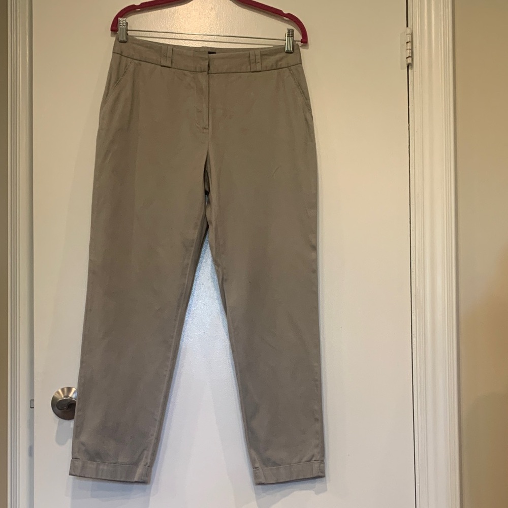 Caroll from France Elegant Tan cuffed cotton Women's Pants